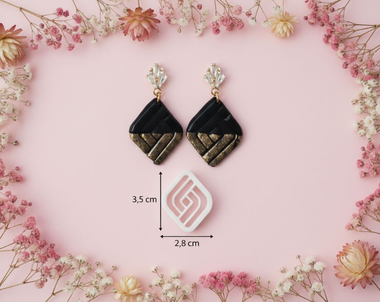 Emporte-pièce pour bijoux – DIY boucles d’oreilles – Forme géométrique spiralée – 3,5 cm. EP-16