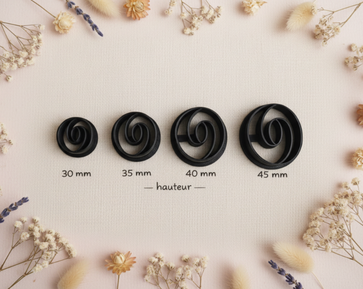Emporte-pièce spirale ronde – 30 à 45 mm – outil de découpe loisirs créatifs. EP-81