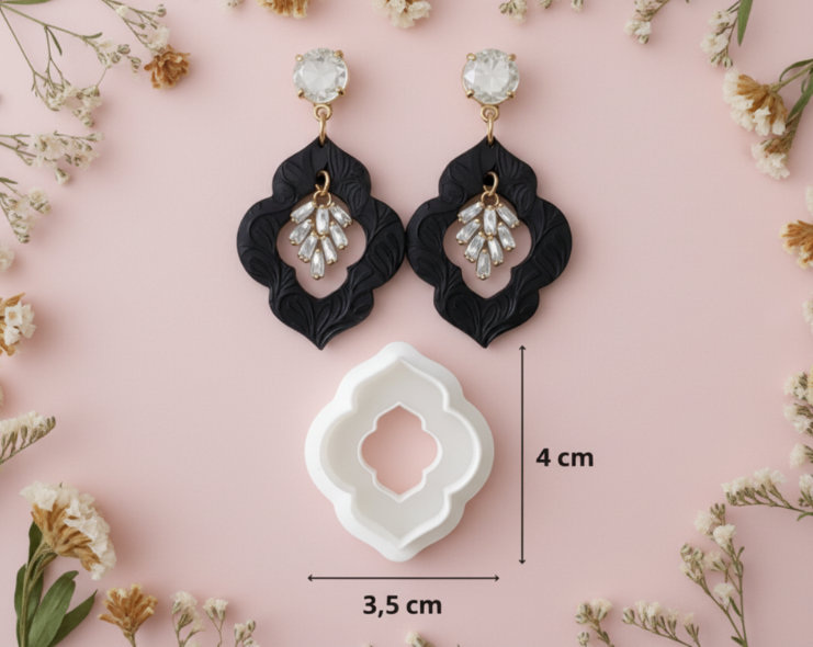Emporte-pièce pour bijoux – DIY boucles d’oreilles – Forme ajourée élégante – 4 cm. EP-39