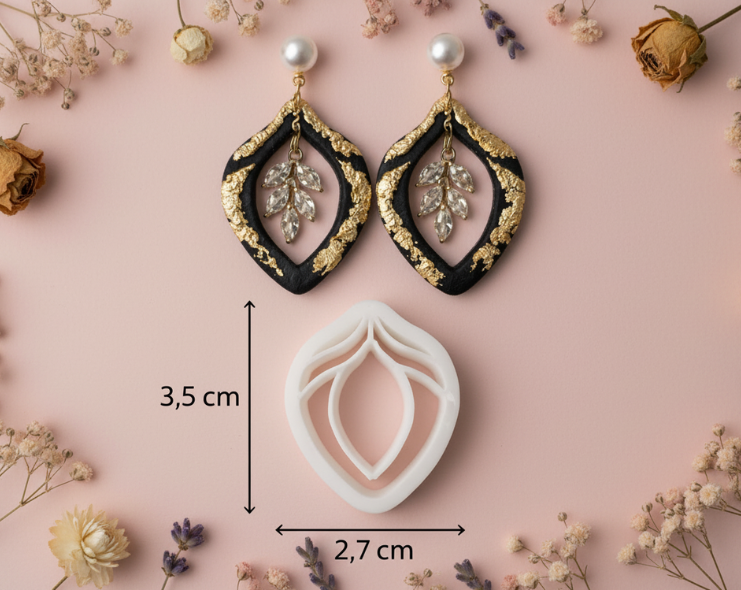 Emporte-pièce pour boucles d’oreilles – DIY bijoux – Goutte ajourée graphique – 1 pièce
