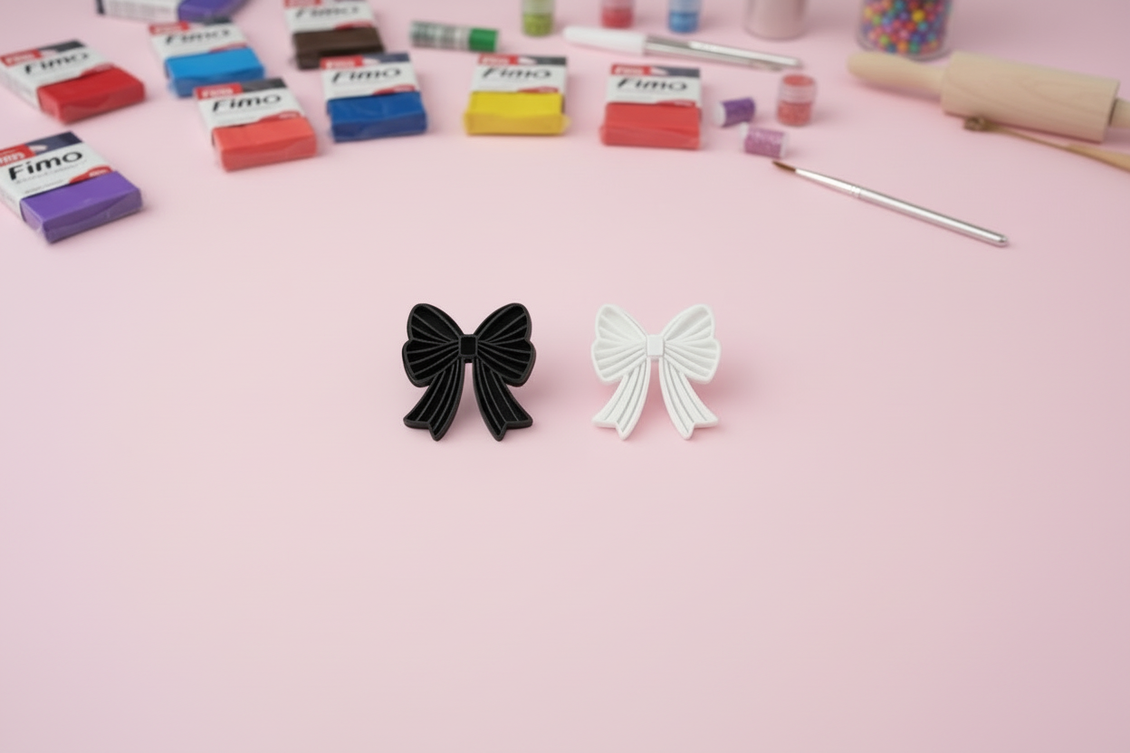 Emporte-pièce nœud ruban – bijoux pâte polymère – boucles d’oreilles DIY – forme nœud décoratif – 20 à 40 mm – fabriqué en France. EP-130