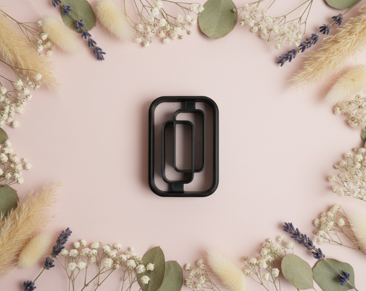 Emporte-pièce rectangle arrondi avec insert – 30 à 45 mm – outil découpe loisirs créatifs. EP-82