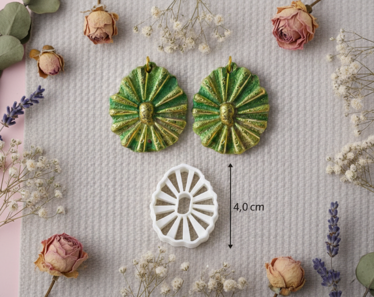 Emporte-pièce pour bijoux – DIY boucles d’oreilles – Forme ronde ajourée soleil – 4 cm. EP-09