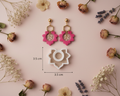 Emporte-pièce pour boucles d’oreilles – DIY bijoux – Fleur ajourée avec centre rond – 1 pièce. EP-15