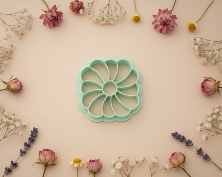 Emporte-pièce fleur ajourée – cutter pâte polymère bijoux DIY pampilles – 20 à 40 mm – fabriqué en France. EP-187