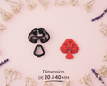 Emporte-pièces champignon kawaii – lot de 2 cutters pâte polymère – bijoux DIY – champignon décoratif – 20 à 40 mm – fabriqué en France. EP-139