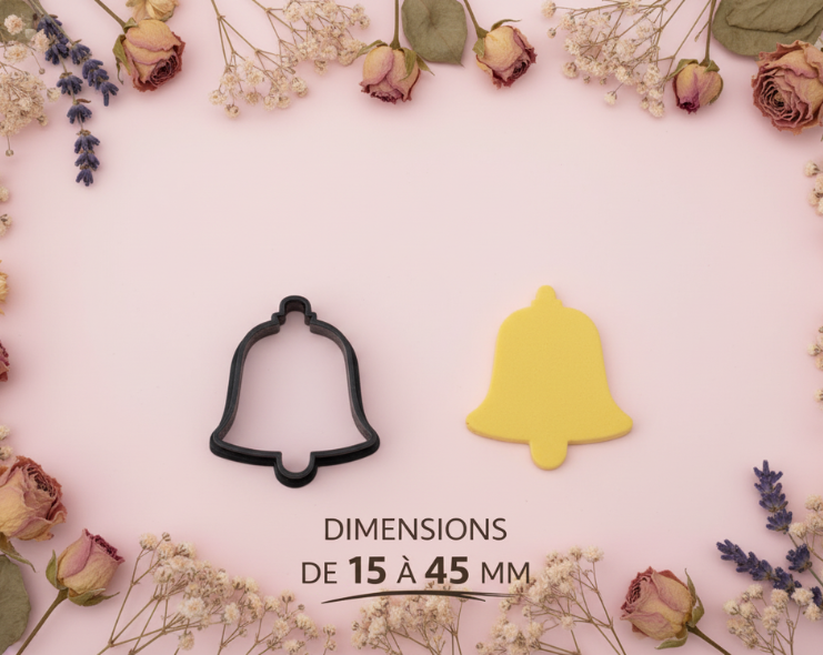 Emporte-pièce cloche – bijoux pâte polymère – cutter boucles d’oreilles DIY – forme cloche décorative – 15 à 45 mm – fabriqué en France. EP-136