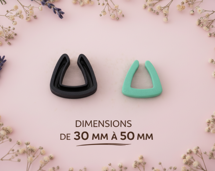 Emporte-pièce bijoux pâte polymère arche moderne – outil DIY boucles d’oreilles – 30 à 50 mm – fabriqué en France. EP-128