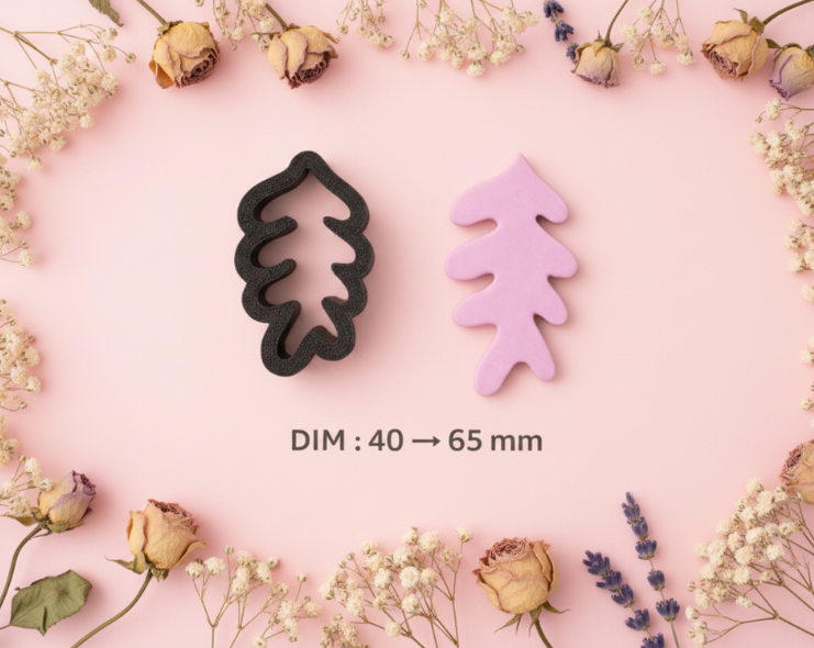 Emporte-pièce bijoux pâte polymère feuille stylisée – boucles d’oreilles DIY – 40 à 65 mm – fabriqué en France EP-111