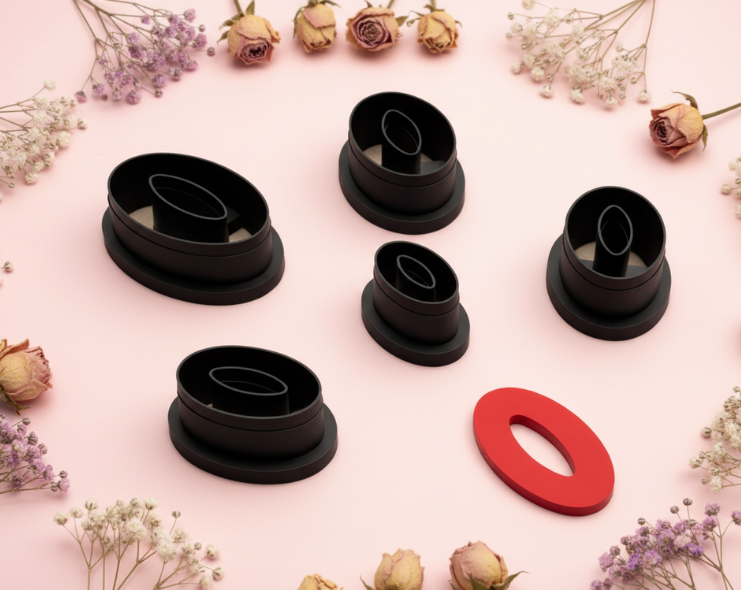 Emporte-pièce ovale ajouré 20 à 40 mm – Découpe bijoux pâte polymère – Forme moderne et élégante DIY