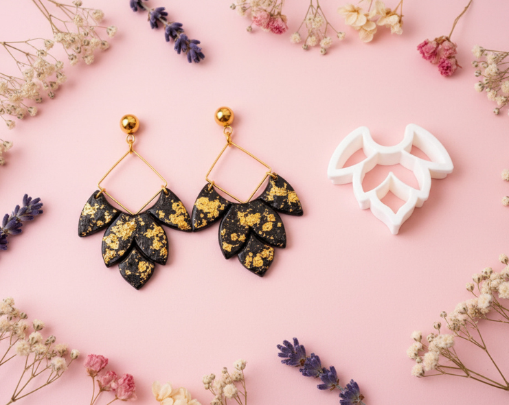 Emporte-pièce pour bijoux – DIY boucles d’oreilles – Forme fleur stylisée – 4,5 cm