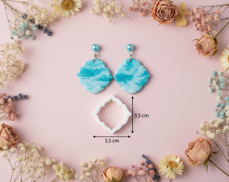 Emporte-pièce pour bijoux – DIY boucles d’oreilles – Forme fleur ondulée – 3,5 cm