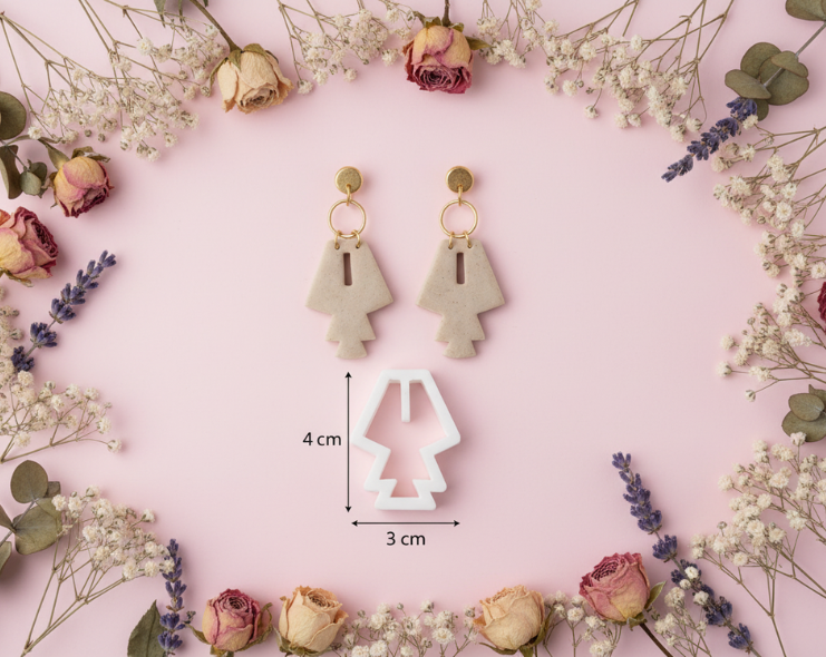 Emporte-pièce pour bijoux – DIY boucles d’oreilles – Forme sapin graphique – 4 cm. EP-86