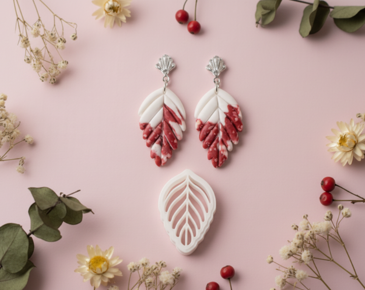 Emporte-pièce pour bijoux – DIY boucles d’oreilles – Forme feuille ajourée – 4 cm. EP-40