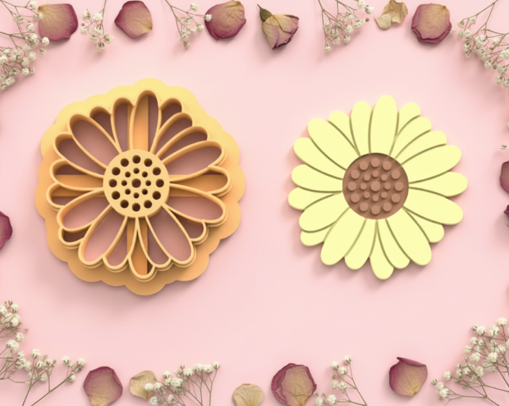 Emporte-pièce fleur marguerite ajourée – bijoux pâte polymère – 25 à 45 mm – EP-211