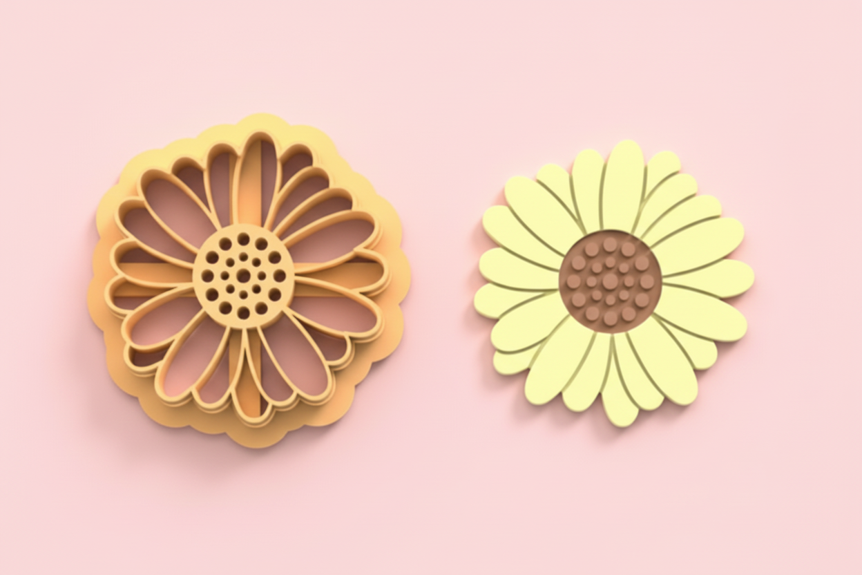 Emporte-pièce fleur marguerite ajourée – bijoux pâte polymère – 25 à 45 mm – EP-211