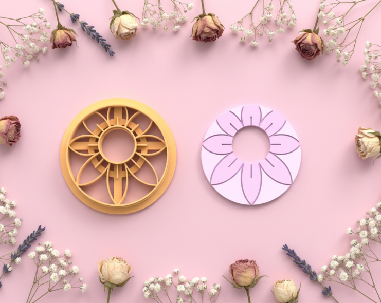 Emporte-pièce rond fleur ajourée – bijoux pâte polymère – 20 à 45 mm – EP-223