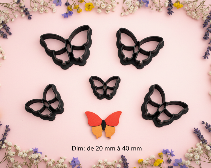 Emporte-pièce pour bijoux – DIY boucles d’oreilles – Papillon ajouré – 5 tailles. EP-38