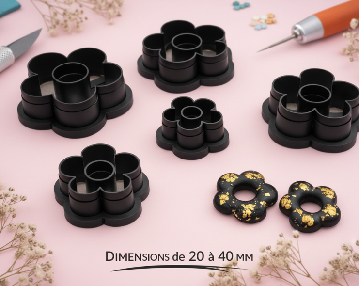 Emporte-pièce fleur – 5 tailles disponibles de 20 à 40 mm – bijoux DIY Idéal pampilles. EP-34