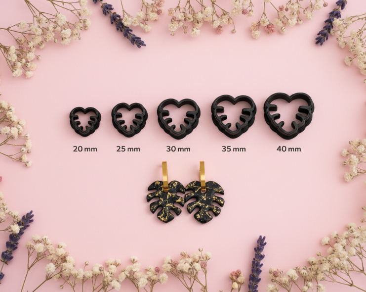 Emporte-pièce feuille Monstera – 5 tailles disponibles de 20 à 40 mm – bijoux DIY. EP-54