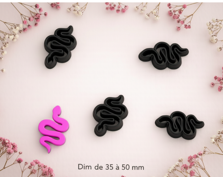 Emporte-pièce feuille serpent – DIY bijoux – 4 tailles disponibles de 35 à 50 mm