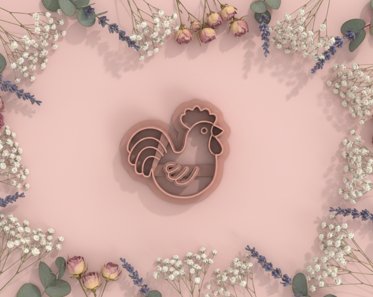 Emporte-pièce coq ajouré – bijoux pâte polymère – 15 à 40 mm – EP-239