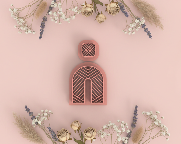 Emporte-pièce arche géométrique motif chevron – bijoux pâte polymère – 40 à 55 mm – EP-241