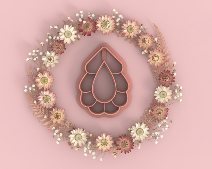 Emporte-pièce goutte fleur superposée – bijoux pâte polymère – 25 à 45 mm – outil création DIY – EP-244