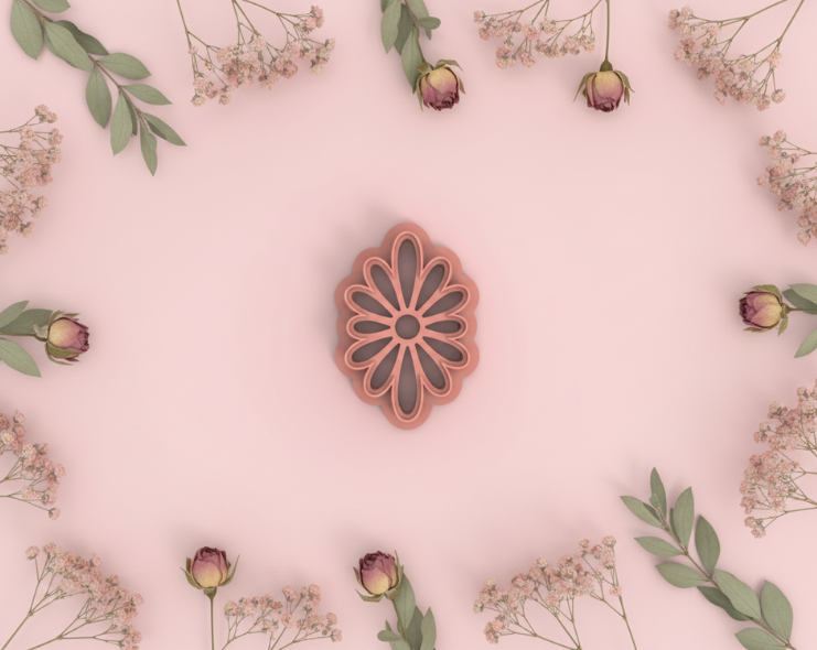 Emporte-pièce fleur ajourée ovale – bijoux pâte polymère – 25 à 45 mm – motif pétales fins – EP-246