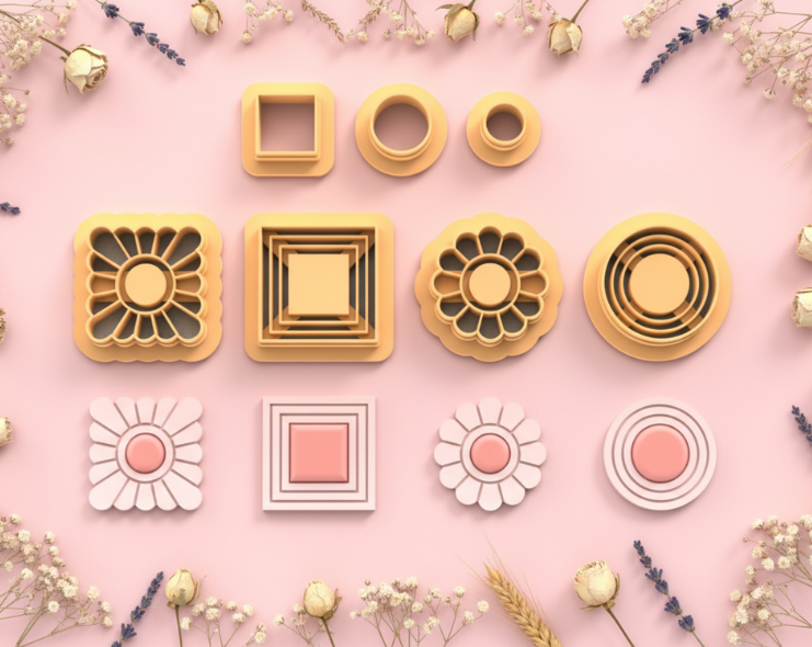 Emporte-pièces bijoux pâte polymère – formes géométriques & fleurs – lot de 7 – DIY boucles d’oreilles – Art Deco Earring Pack with Precious Stones A