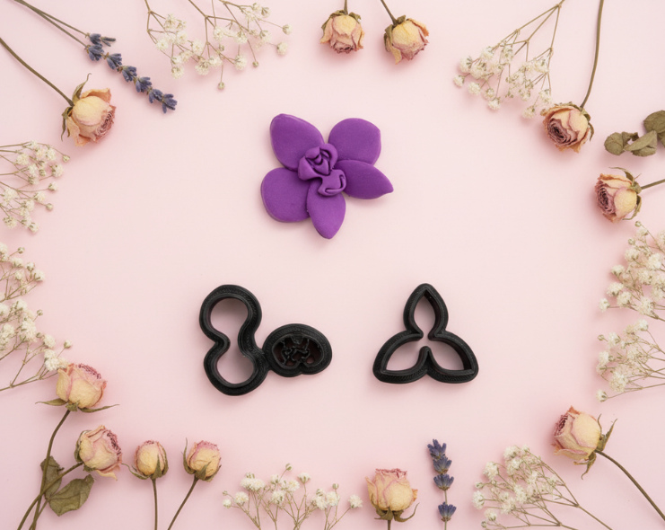 Lot d’emporte-pièces fleur pour bijoux DIY – Motif orchidée – 2,8 cm. EP-89