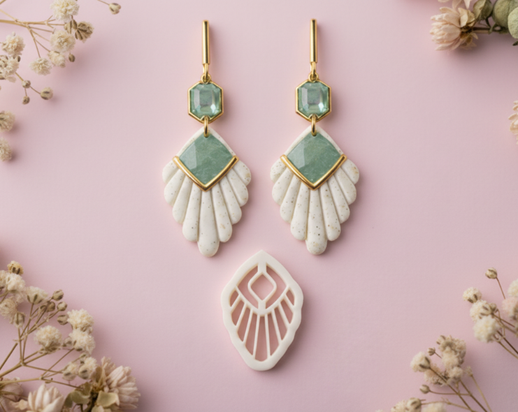 Emporte-pièce pour bijoux – DIY boucles d’oreilles – Forme ajourée graphique – 4 cm. EP-19