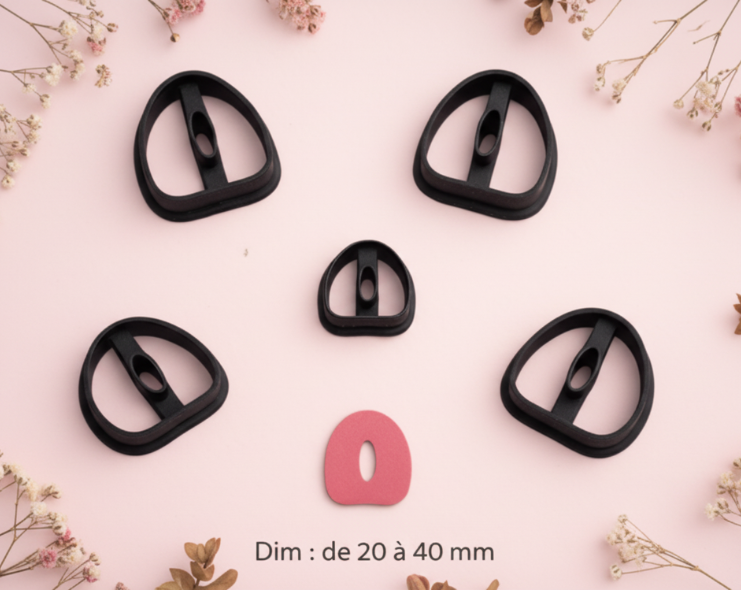 Emporte-pièce goutte ajourée pour bijoux DIY – 5 tailles de 20 mm à 40 mm – fabriqué en France.  EP-271