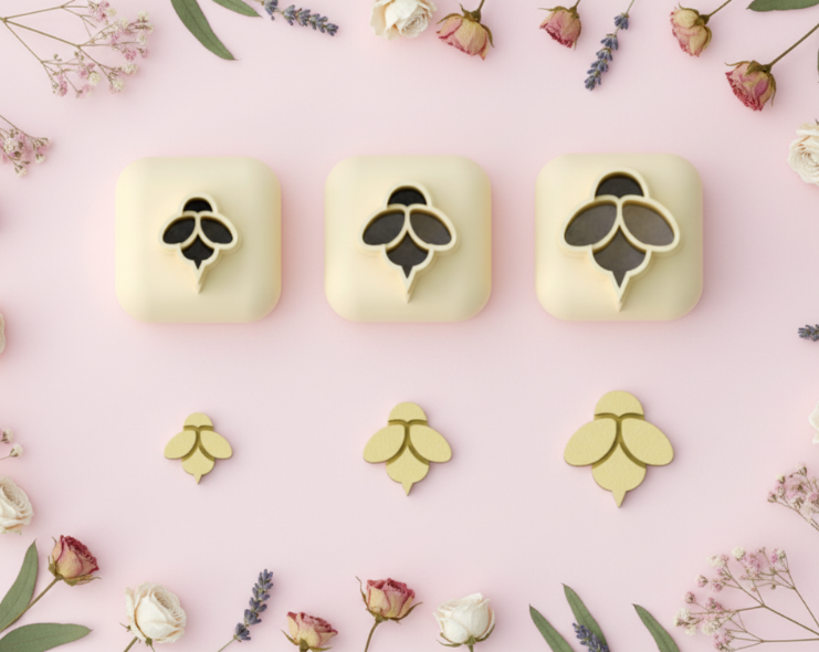 Mini emporte-pièce abeille – cutter pâte polymère bijoux DIY breloques – 8 10 12 mm – EP-280 – fabriqué en France