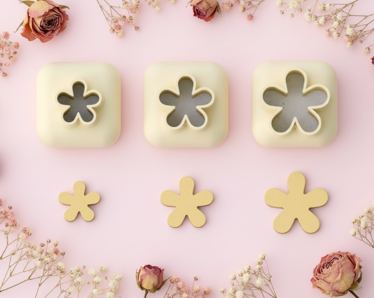 Mini emporte-pièce fleur – cutter pâte polymère bijoux DIY breloques – 8 10 12 mm – EP-281 – fabriqué en France