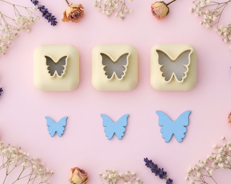 Mini emporte-pièce papillon – cutter pâte polymère bijoux DIY breloques – 8 10 12 mm – EP-282 – fabriqué en France