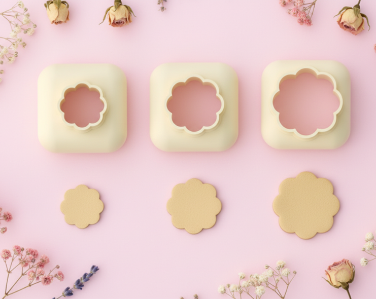Mini emporte-pièce fleur simple – cutter pâte polymère bijoux DIY breloques – 8 10 12 mm – EP-286 – fabriqué en France