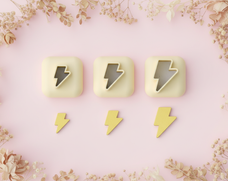 Mini emporte-pièce éclair – cutter pâte polymère bijoux DIY breloques – 8 10 12 mm – EP-289 – fabriqué en France