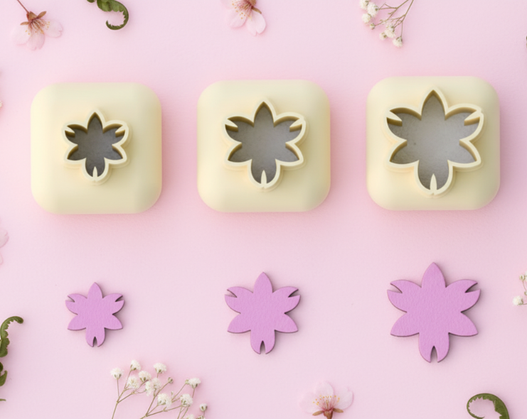 Mini emporte-pièce fleur – cutter pâte polymère bijoux DIY breloques – 8 10 12 mm – EP-293 – fabriqué en France