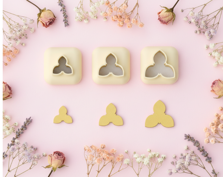 Mini emporte-pièce fleur – cutter pâte polymère bijoux DIY breloques – 8 10 12 mm – EP-295 – fabriqué en France