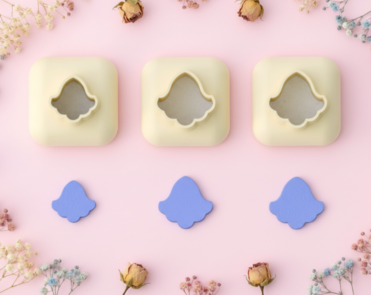 Mini emporte-pièce fleur – cutter pâte polymère bijoux DIY breloques – 8 10 12 mm – EP-296 – fabriqué en France