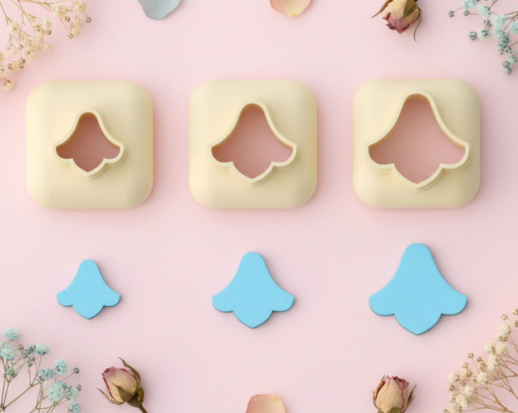 Mini emporte-pièce fleur – cutter pâte polymère bijoux DIY breloques – 8 10 12 mm – EP-297 – fabriqué en France