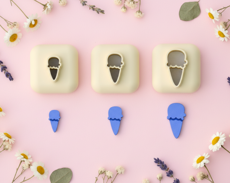 Mini emporte-pièce glace – cutter pâte polymère bijoux DIY breloques – 8 10 12 mm – EP-302 – fabriqué en France