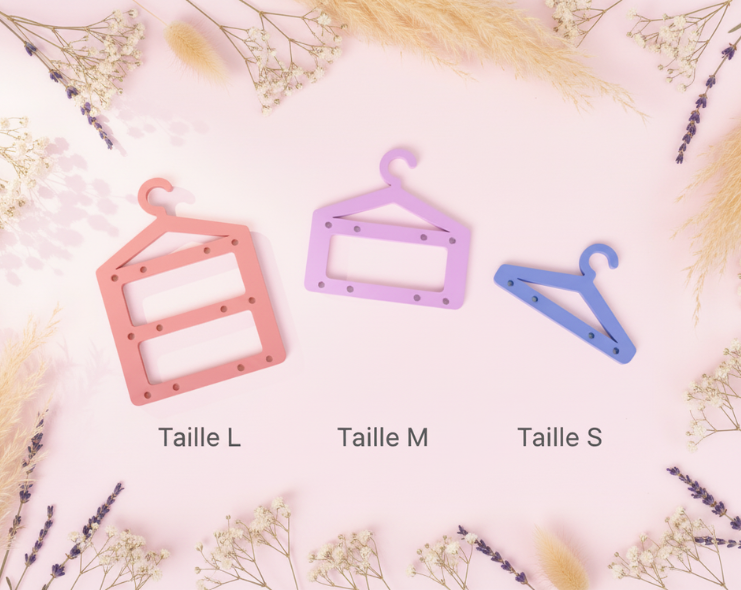 Lot de 5 Cintres – support boucles d’oreilles et pampilles – 3 tailles disponibles – personnalisable – fabriqué en France