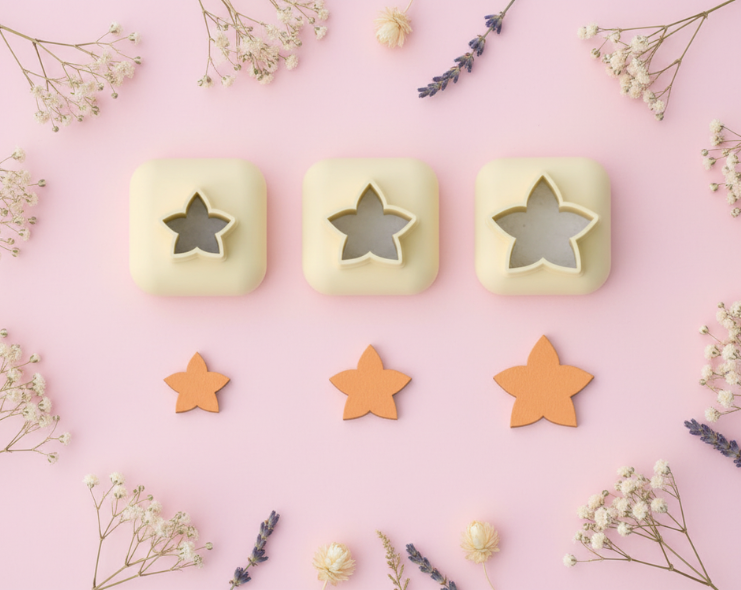 Mini emporte-pièce étoile – cutter pâte polymère bijoux DIY breloques – 8 10 12 mm – EP-306 – fabriqué en France