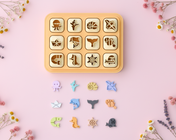 Set mini emporte-pièces océan – cutters pâte polymère bijoux DIY breloques – avec ou sans socle – 12 mm – EP-307 – fabriqué en France
