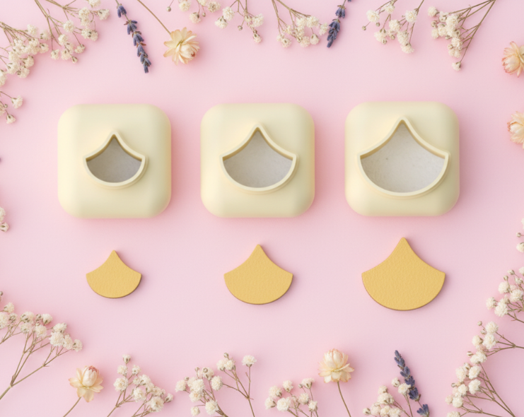 Mini emporte-pièce coquille – cutter pâte polymère bijoux DIY breloques – 8 10 12 mm – EP-311 – fabriqué en France