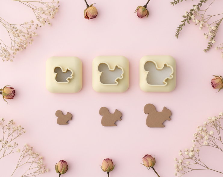 Mini emporte-pièce écureuil – cutter pâte polymère bijoux DIY breloques – 8 10 12 mm – EP-312 – fabriqué en France