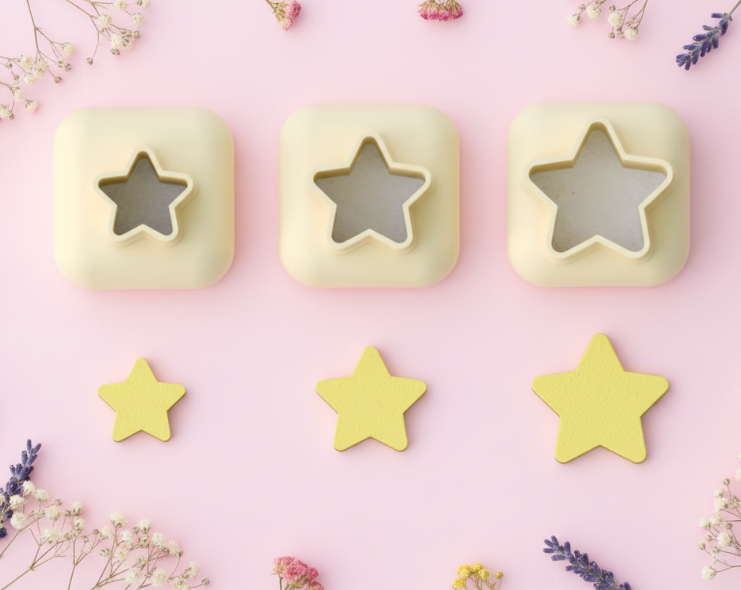 Mini emporte-pièce étoile – cutter pâte polymère bijoux DIY breloques – 8 10 12 mm – EP-313 – fabriqué en France