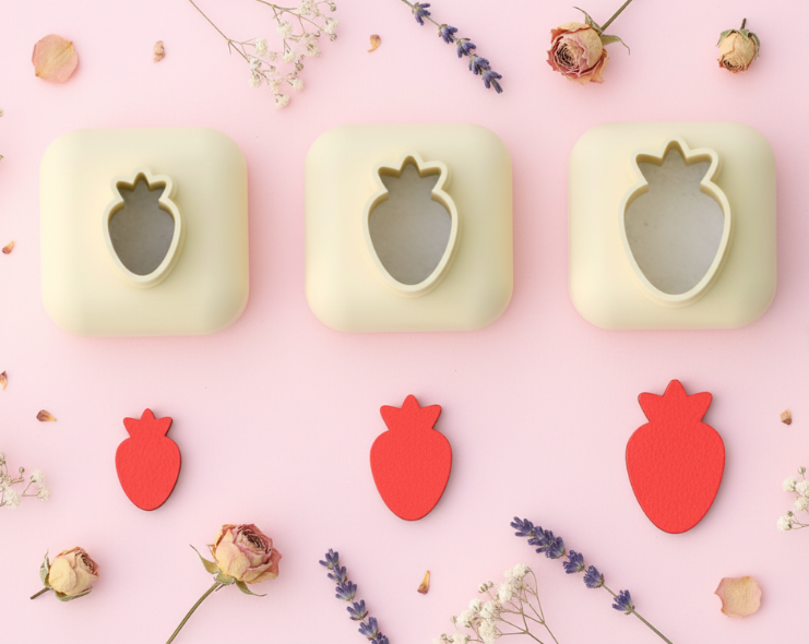 Mini emporte-pièce fraise – cutter pâte polymère bijoux DIY breloques – 8 10 12 mm – EP-315 – fabriqué en France